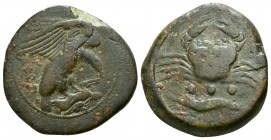 Sicily. Akragas circa 420-406 BC. Tetras Æ