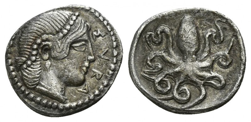 Sicily. Syracuse. Second Democracy 466-405 BC.
Litra AR

11mm., 0,70g.

ΣΥΡ...