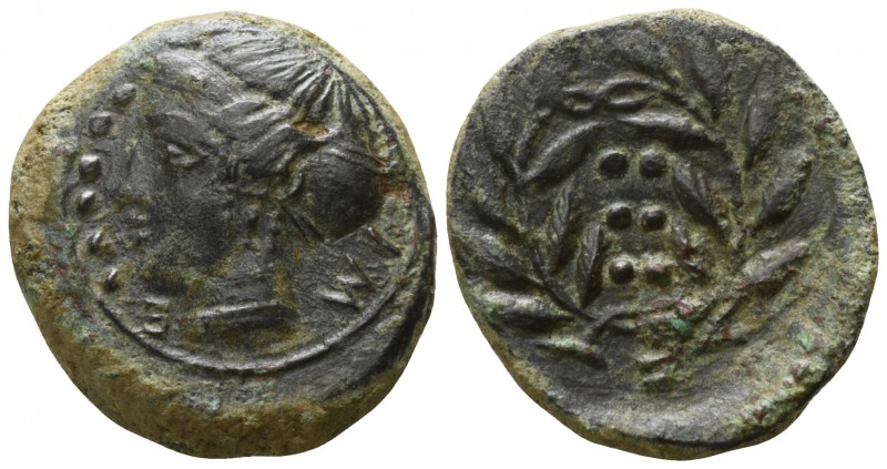Sicily. Himera 420-407 BC.
Hemilitron AR

17mm., 3,82g.

[IME], head of nym...