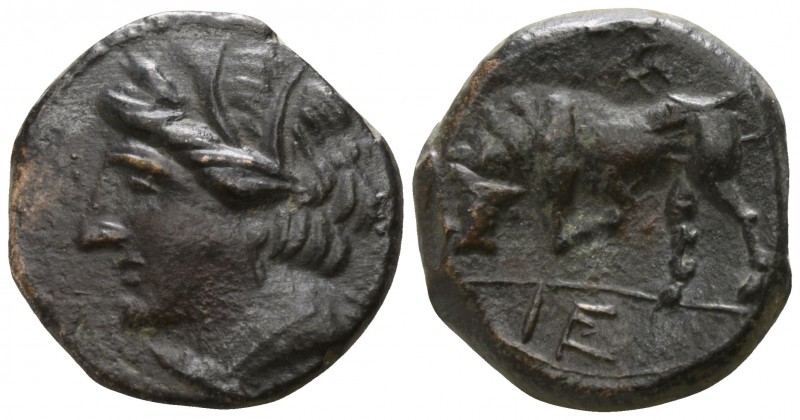 Sicily. Syracuse. Hieron II 275-215 BC.
Bronze Æ

16mm., 4,24g.

Wreathed h...