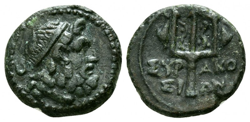 Sicily. Syracuse circa 214-200 BC.
Bronze Æ

13mm., 2,21g.

Diademed head o...