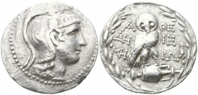 Attica. Athens. ΔΗΜΗ- (Deme-), ΙΕΡΩ- (Iero-), magistrates circa 196-187 BC. New Style coinage. Class II.. Tetradrachm AR