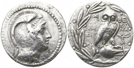 Attica. Athens. ΚΤΗΣΙ- (Ktesi-), ΕΥΜΑ- (Euma-), magistrates circa 196-187 BC. New Style coinage. Class II.. Tetradrachm AR
