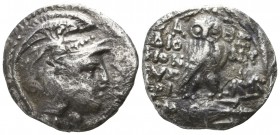 Attica. Athens. ΔΙΟΝΥΣΙ-, ΔΙΟΝΥΣΙ-, magistrates circa 186-147 BC. New Style Drachm AR