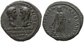 Moesia Inferior. Marcianopolis. Macrinus and Diadumenian AD 217-218. Legate Pontianus.. Pentassarion AE