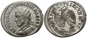 Seleucis and Pieria. Antioch. Philip I Arab 244-249 AD.  Dated Year 3=248 AD.. Tetradrachm AR