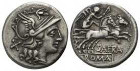 Spurius Afranius.  150 BC. Rome. Denar AR