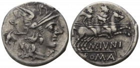 M. Junius Silanus.  145 BC. Rome. Denar AR