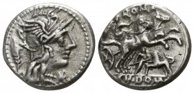 Cn. Domitius Ahenobarbus.  128 BC. Rome. Denar AR