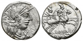 Q. Minucius Rufus.  122 BC. Rome. Denar AR