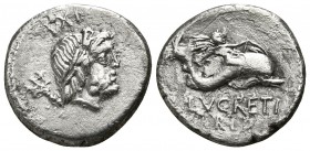 L. Lucretius Trio.  74 BC. Rome. Denar AR