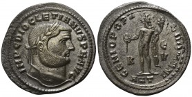 Diocletian AD 284-305. Struck circa AD 300-301. . Antioch. Follis Æ