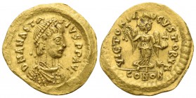 Anastasius I  AD 491-518. Constantinople. Tremissis AV