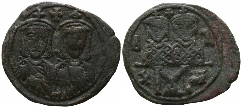 Leo IV AD 780-787. Constantinople
Follis Æ

25mm., 4,85g.

Facing busts of ...