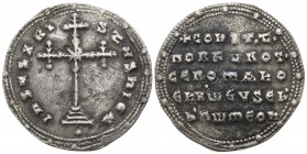 Constantine VII Porphyrogenitus, with Romanus I and Christopher.  AD 913-959. Byzantine. Miliaresion AR
