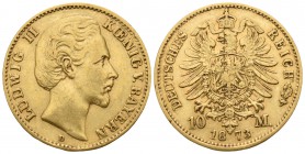 Germany. Bayern. Ludwig II AD 1864-1886. AV 10 Mark