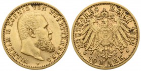Germany. Würtemberg. Wilhelm II AD 1891-1918. AV 10 Mark