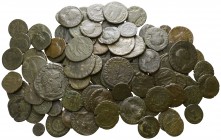 Lot of 100 late roman bronze coins / SOLD AS SEEN, NO RETURN!