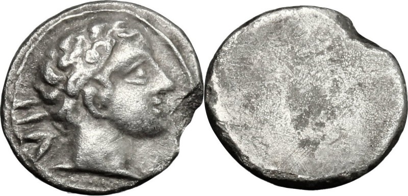 Greek Italy. Etruria, Populonia. AR 2.5-Asses, 3rd century BC. Male head right; ...