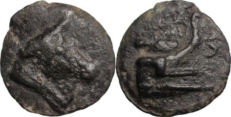 Greek Italy. Central Italy, uncertain mint. AE Cast Semis, 3rd century BC. Head ...
