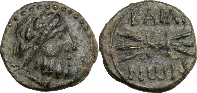 Greek Italy. Southern Apulia, Caelia. AE Uncia, c. 220-150 BC. Laureate head of ...