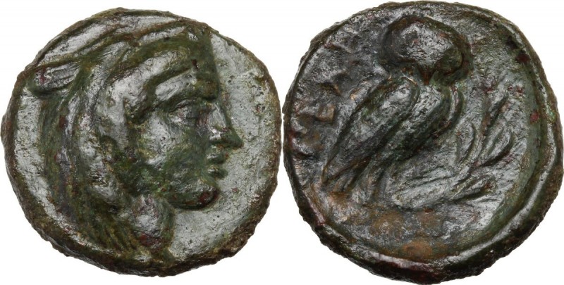 Greek Italy. Northern Lucania, Velia. AE 15mm, late 5th century BC. Head of Hera...