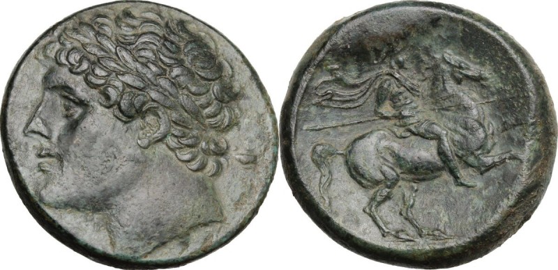 Sicily. Syracuse. Hieron II (275-216 BC.). AE 26 mm. Diademed head left. / Horse...