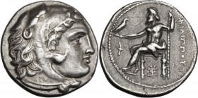 Continental Greece. Kings of Macedon. Philip III Arrhidaios (323-317 BC.). AR Drachm, Sardis mint. Head of Herakles right, wearing lion's skin. / ΦIΛI...