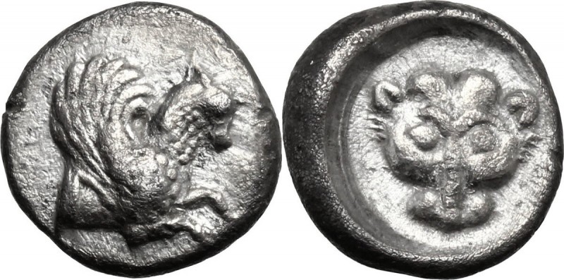 Greek Asia. Asia Minor, uncertain mint. AR Trihemiobol (?), c. 450-400 BC. Forep...