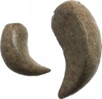 Aes Premonetale. Aes Formatum. Tear-claw shaped item, central Italy, 6th-4th century BC. Unlisted in the standard references. Cf. I. Vecchi, NVMMORVM ...