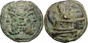 Semilibral series. AE Cast As, c. 217-215 BC. Laureate head of Janus. / Prow left; above, I. Cr. 38/1; Vecchi ICC 93; Haeb. pls. 43,115,95,1. AE. 167....