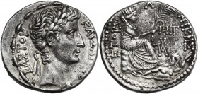 Augustus (27 BC - 14 AD). AR Tetradrachm, Antioch mint, Seleucis and Pieria. Dated year 30 of the Actian Era and COS XIII (2-1 BC). KAIΣAPOΣ ΣE-BAΣTOY...