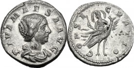 Julia Maesa, sister of Julia Domna (died 224 AD). AR Denarius, Antioch mint. Struck under Severus Alexander, 225 AD. DIVA MAESA AVG. Draped bust right...