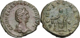 Salonina, wife of Gallienus (died 268 AD). AE as, Rome mint, 253-260 AD. CORNELIA SALONINA AVG. Diademed and draped bust right. / VENVS GENETRIX SC. V...