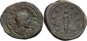 Claudius II Gothicus (268-270). AE Dupondius (?), Rome mint. IMP C CLAVDIVS AVG. Radiate and cuirassed bust right. / AEQVITAS AVG. Aequitas standing f...