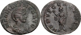 Magnia Urbica, wife of Carinus (283-285). BI Antoninianus, Lugdunum mint. MAGNIA VRBICA AVG. Diademed and draped bust right, on crescent. / VENVS GENE...