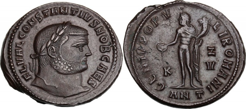 Constantius I as Caesar (293-305). AE Follis, Antioch mint, c. 300-301 AD. FL VA...