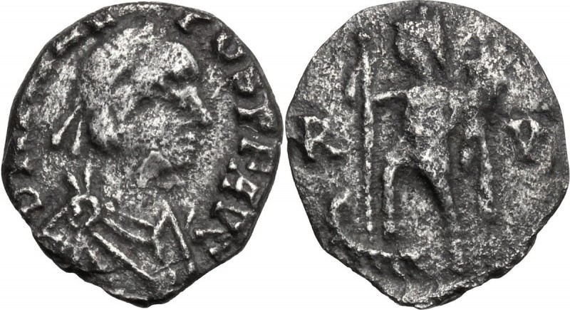 Julius Nepos (474-475). AR Half Siliqua, Ravenna mint. DN [IVL NE] POS PF AVG. D...