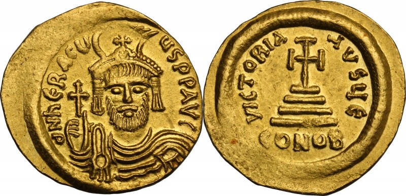 Heraclius (610-641). AV Solidus, Constantinople mint. dN hЄRACU(sic)-YS PP AVG. ...