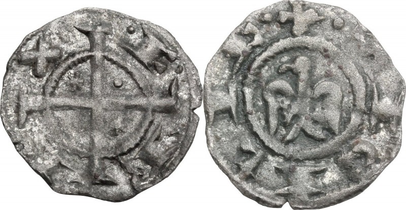 Federico II (1197-1250). Denaro, 1204, Messina o Palermo. Croce patente intersec...