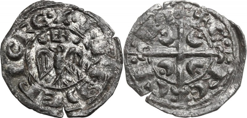 Federico II (1197-1250). Denaro, 1209, Brindisi. Aquila con ali spiegate di fron...