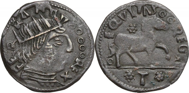 Napoli. Ferdinando I d'Aragona (1458-1494). Cavallo. Testa del re coronata a des...