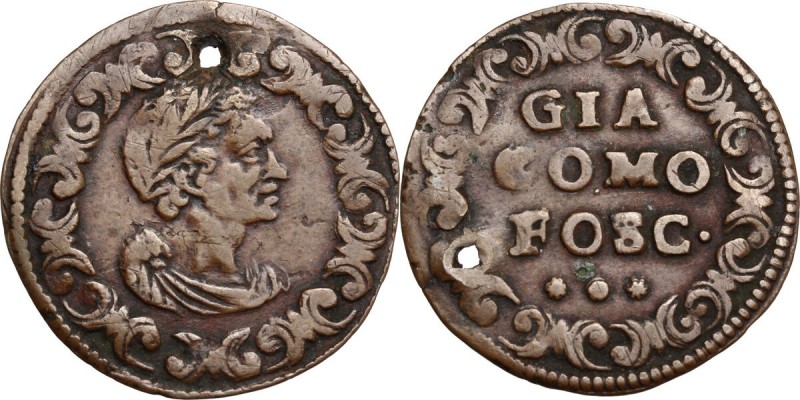 Venezia. Giacomo Foscarini (sec. XVIII). Medaglia coniata, XVIII sec. Busto laur...