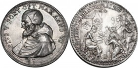 Pio V (1566 - 1572), Antonio Michele Ghislieri. Medaglia A. VI. Dedicazione della vittoria di Lepanto. PIVS V PONT OPT MAX ANNO VI. Busto a sinistra c...