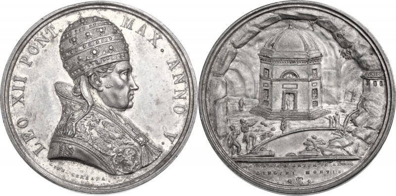 Leone XII (1823 - 1829), Annibale Sermattei della Genga. Medaglia annuale, A. V....