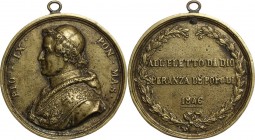 Pio IX (1846-1878), Giovanni Mastai Ferretti. Medaglia 1846. PIO IX PON MAS. Busto a sinistra con berrettino, mozzetta e stola; Picioli F. in corsivo ...