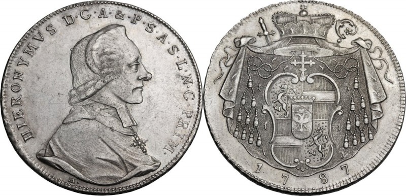 Austria. Hieronymus von Colloredo (1772-1803), archpishop. Thaler 1787, Salzbour...