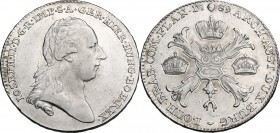 Austrian Netherlands. Joseph II (1765-1790). Kronentaler 1789, Brussels mint. KM 32. Dav. 1284. AR. 29.32 g. 40.50 mm. Good VF/About EF.