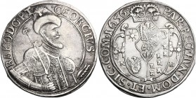 Hungary. Georg Rakoczi II (1648-1660). Thaler 1656 NB, Nagybanya mint. Huszar 564. Resch 98 var. Dav. 4752. AR. 27.91 g. 43.50 mm. RR. About EF.