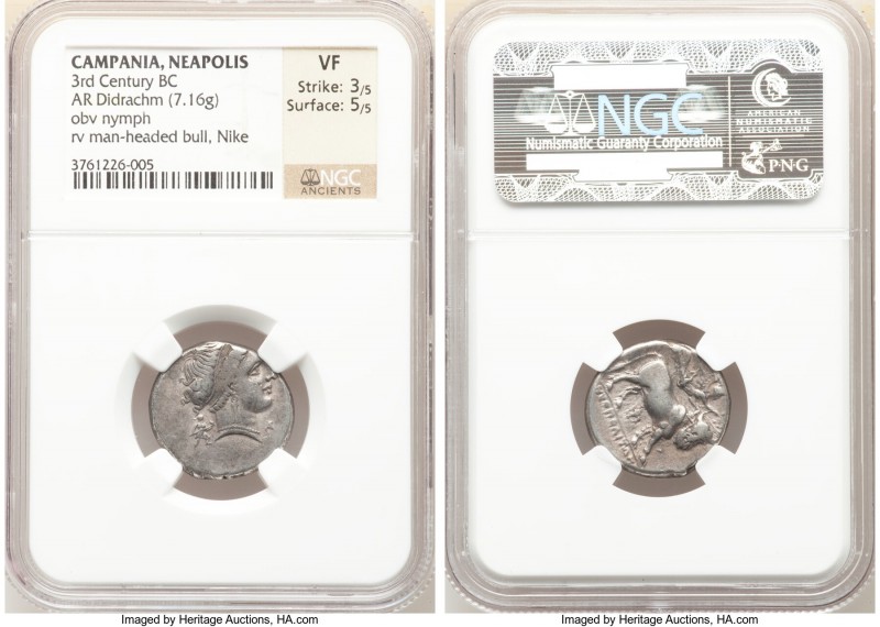 CAMPANIA. Neapolis. Ca. 330-270 BC. AR didrachm or stater (19mm, 7.16 gm, 2h). N...